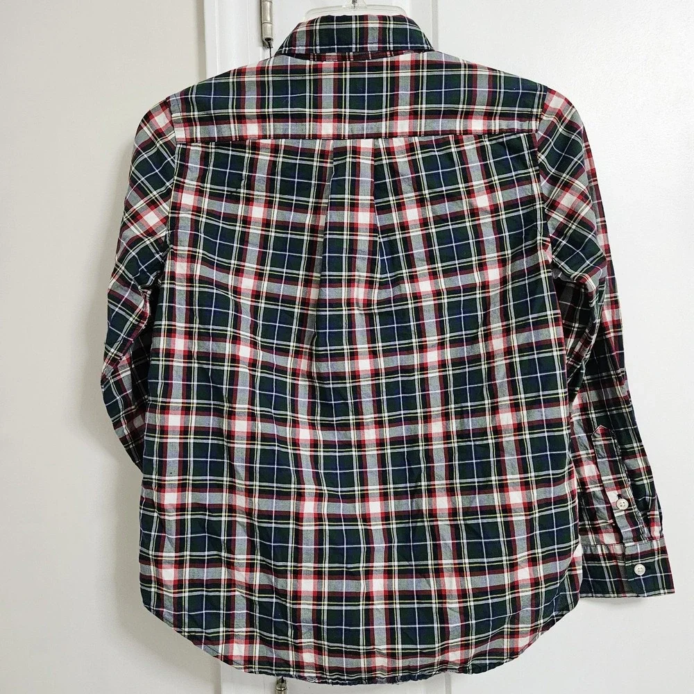Ralph Lauren Shirt Boys‎ M 10-12 Plaid Natural Stretch Button Down Long Sleeve